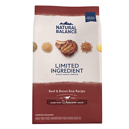 Natural Balance Limited Ingredient Adult Dry Dog Food with Healthy Grains, Salmon & Brown Rice Recipe, 12 Pound (Pack of 1)