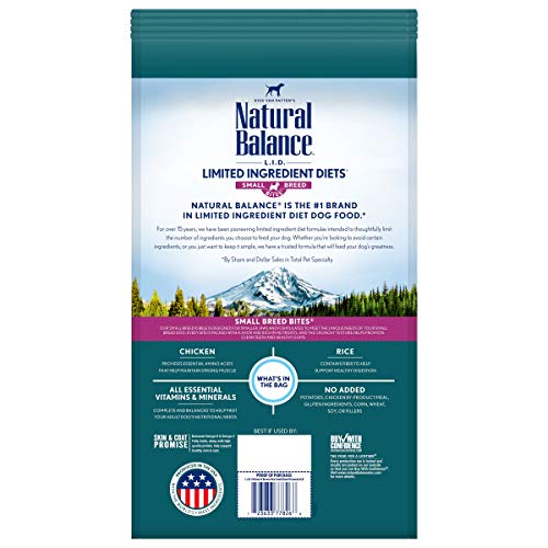 Natural Balance Limited Ingredient Small-Breed Adult Dry Dog Food with Healthy Grains, Beef & Brown Rice, 4 Pound (Pack of 1)