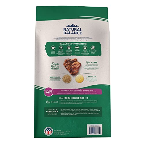 Natural Balance Limited Ingredient Small-Breed Adult Dry Dog Food with Healthy Grains, Beef & Brown Rice, 4 Pound (Pack of 1)