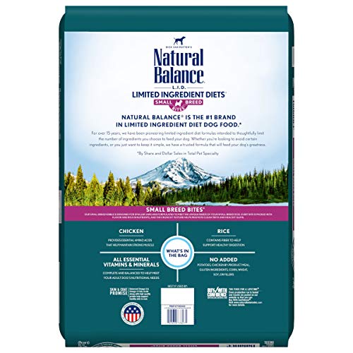 Natural Balance Limited Ingredient Small-Breed Adult Dry Dog Food with Healthy Grains, Beef & Brown Rice, 4 Pound (Pack of 1)