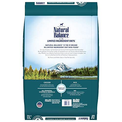 Natural Balance Limited Ingredient Adult Dry Dog Food with Healthy Grains, Salmon & Brown Rice Recipe, 12 Pound (Pack of 1)