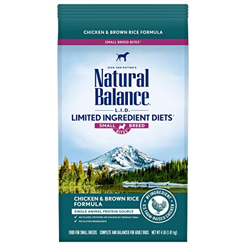 Natural Balance Limited Ingredient Small-Breed Adult Dry Dog Food with Healthy Grains, Beef & Brown Rice, 4 Pound (Pack of 1)