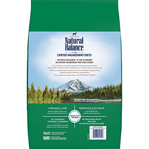 Natural Balance Limited Ingredient Adult Dry Dog Food with Healthy Grains, Salmon & Brown Rice Recipe, 12 Pound (Pack of 1)