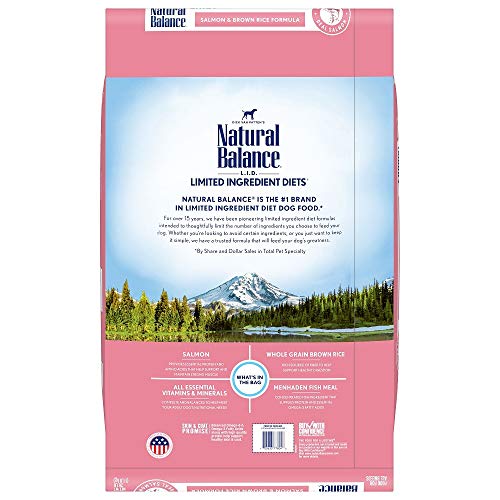 Natural Balance Limited Ingredient Adult Dry Dog Food with Healthy Grains, Salmon & Brown Rice Recipe, 12 Pound (Pack of 1)