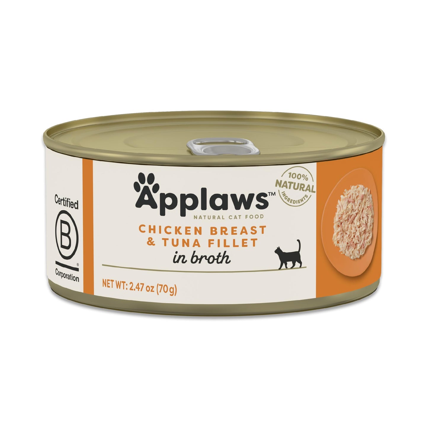 Applaws Natural Wet Cat Food, 24 Count, Limited Ingredient Canned Wet Cat Food, Tuna with Shrimp in Broth, 2.47oz Cans