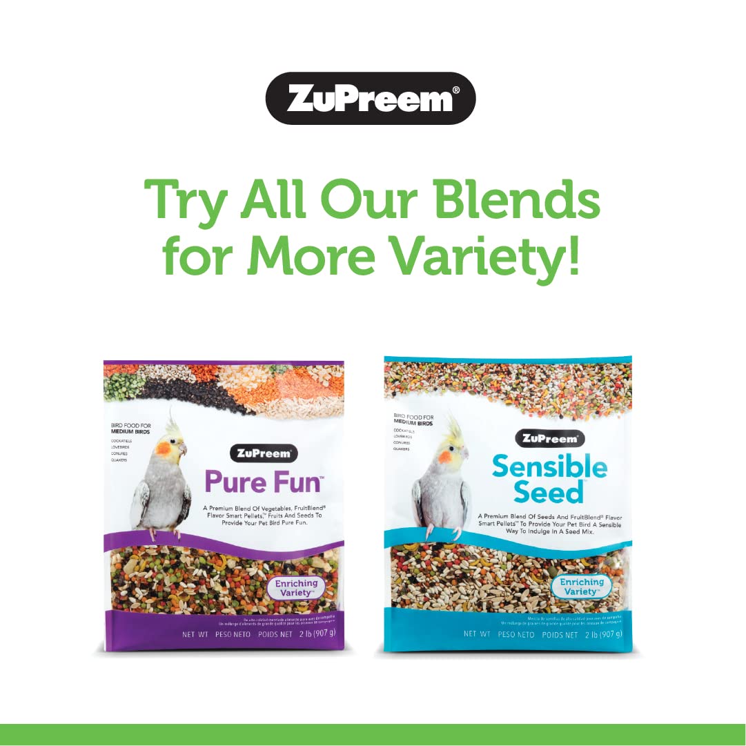 ZuPreem Smart Selects Bird Food for Medium Birds, 2.5 lb (Pack of 2) - Everyday Feeding, Cockatiels, Quakers, Lovebirds, Small Conures