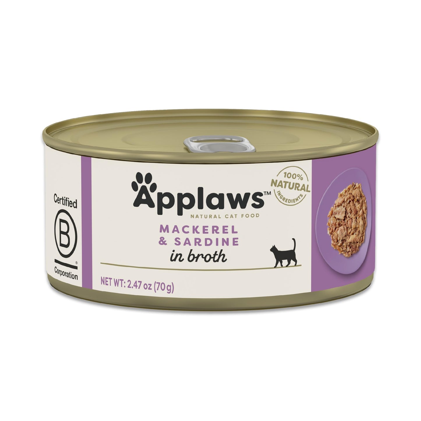 Applaws Natural Wet Cat Food, 24 Count, Limited Ingredient Canned Wet Cat Food, Tuna with Shrimp in Broth, 2.47oz Cans