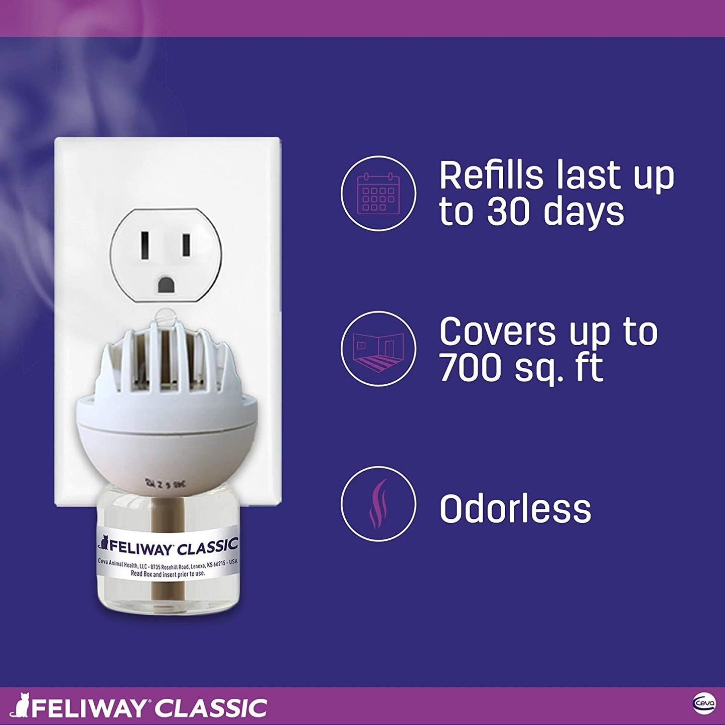 Feliway Classic Calming Diffuser Refill (3 Pack, 48 ml) | Reduce Problem, Scratching, Spraying, and Fighting | Constant Calm & Comfort At Home