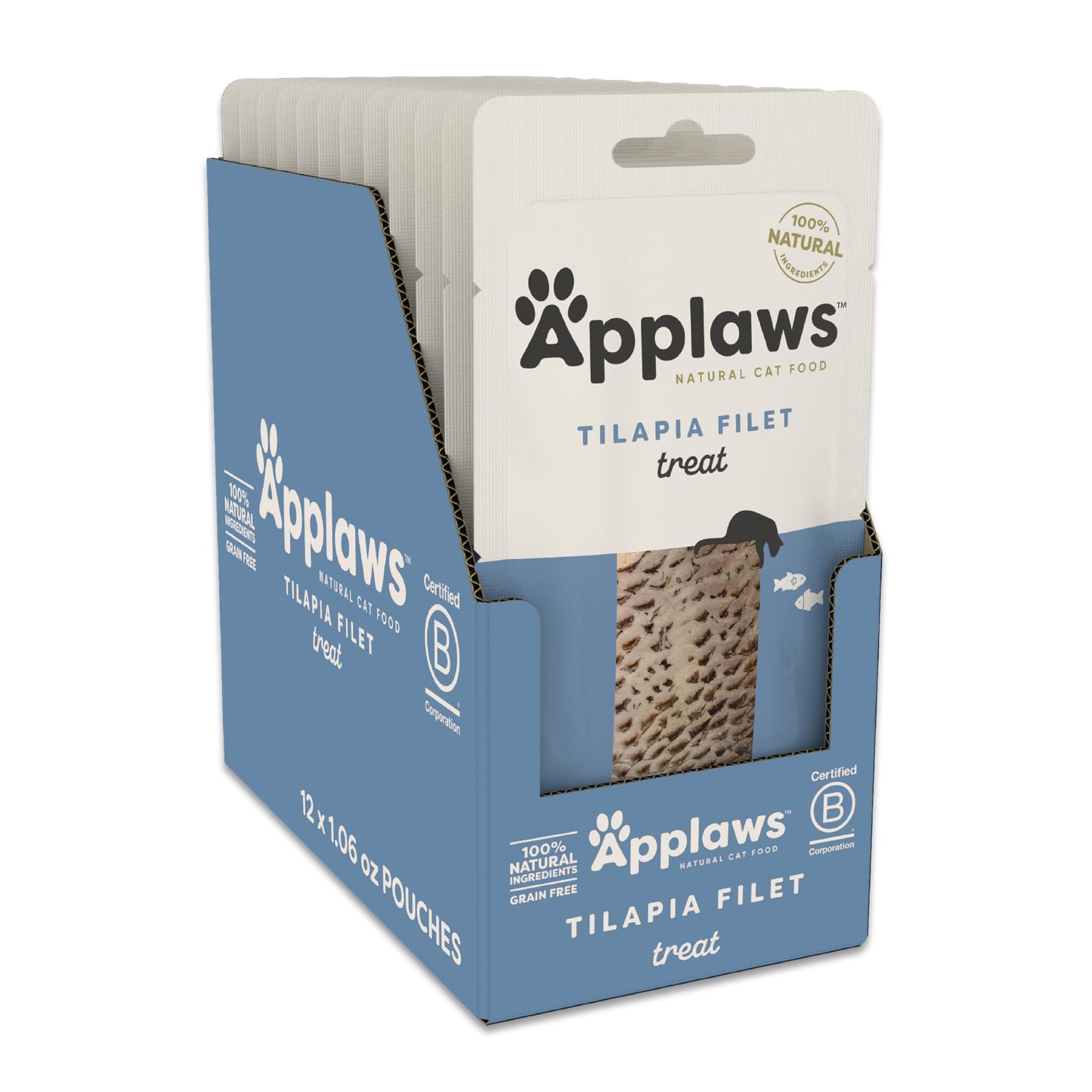 Applaws Natural Cat Treats, 12 Count, Grain Free Cat Treats, Single Ingredient Treats for Cats, Whole Tuna Loin, 12 x 1.06oz