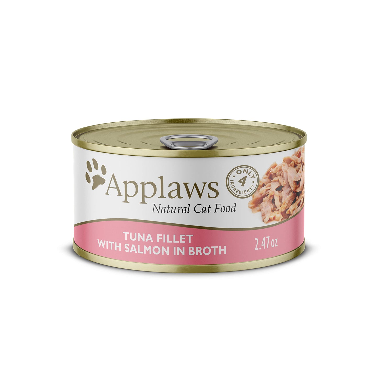 Applaws Natural Wet Cat Food, 24 Count, Limited Ingredient Canned Wet Cat Food, Tuna with Shrimp in Broth, 2.47oz Cans