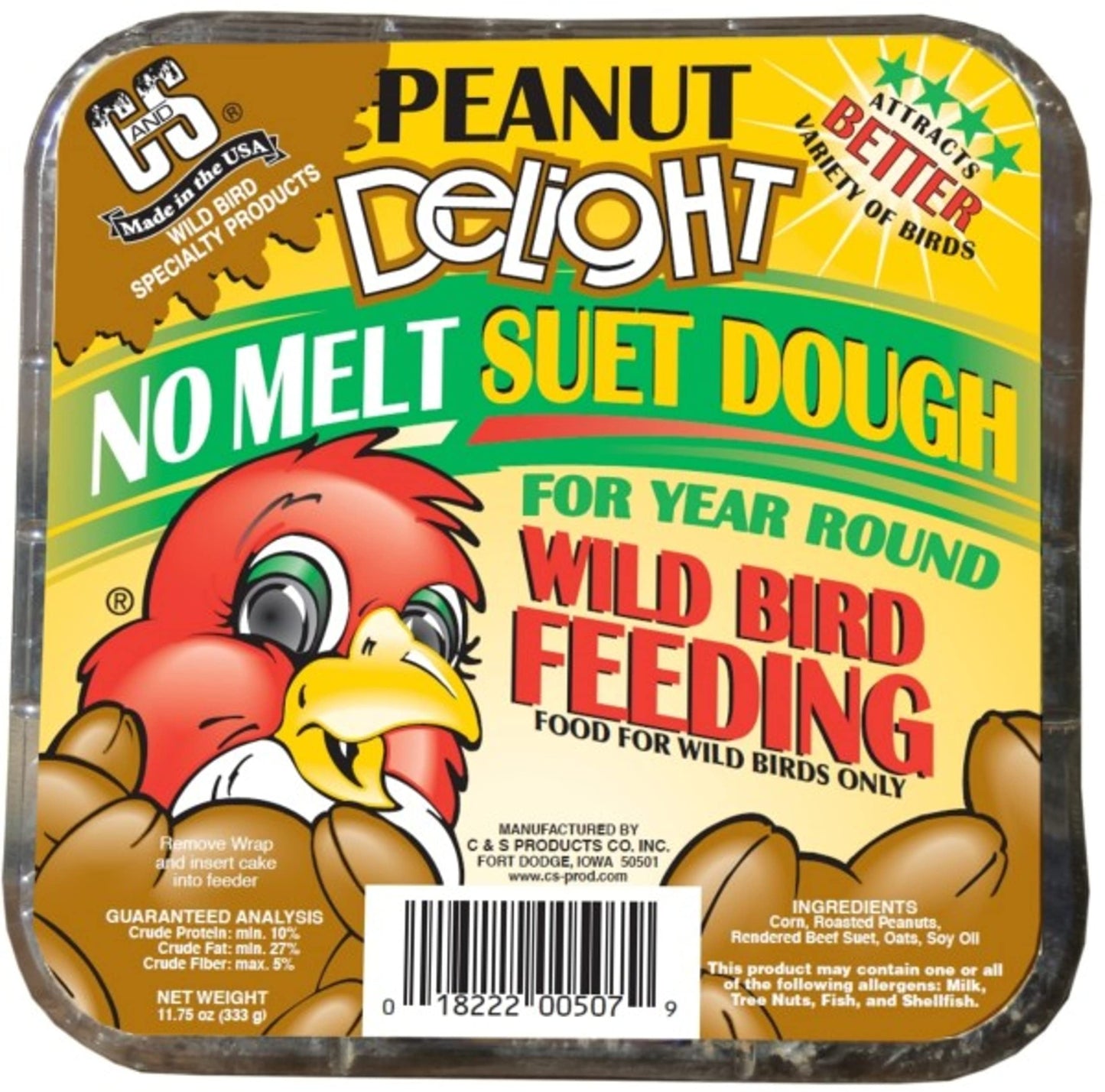 C&S High Energy Delight No Melt Suet Dough 11 Ounces,(Pack of 12)