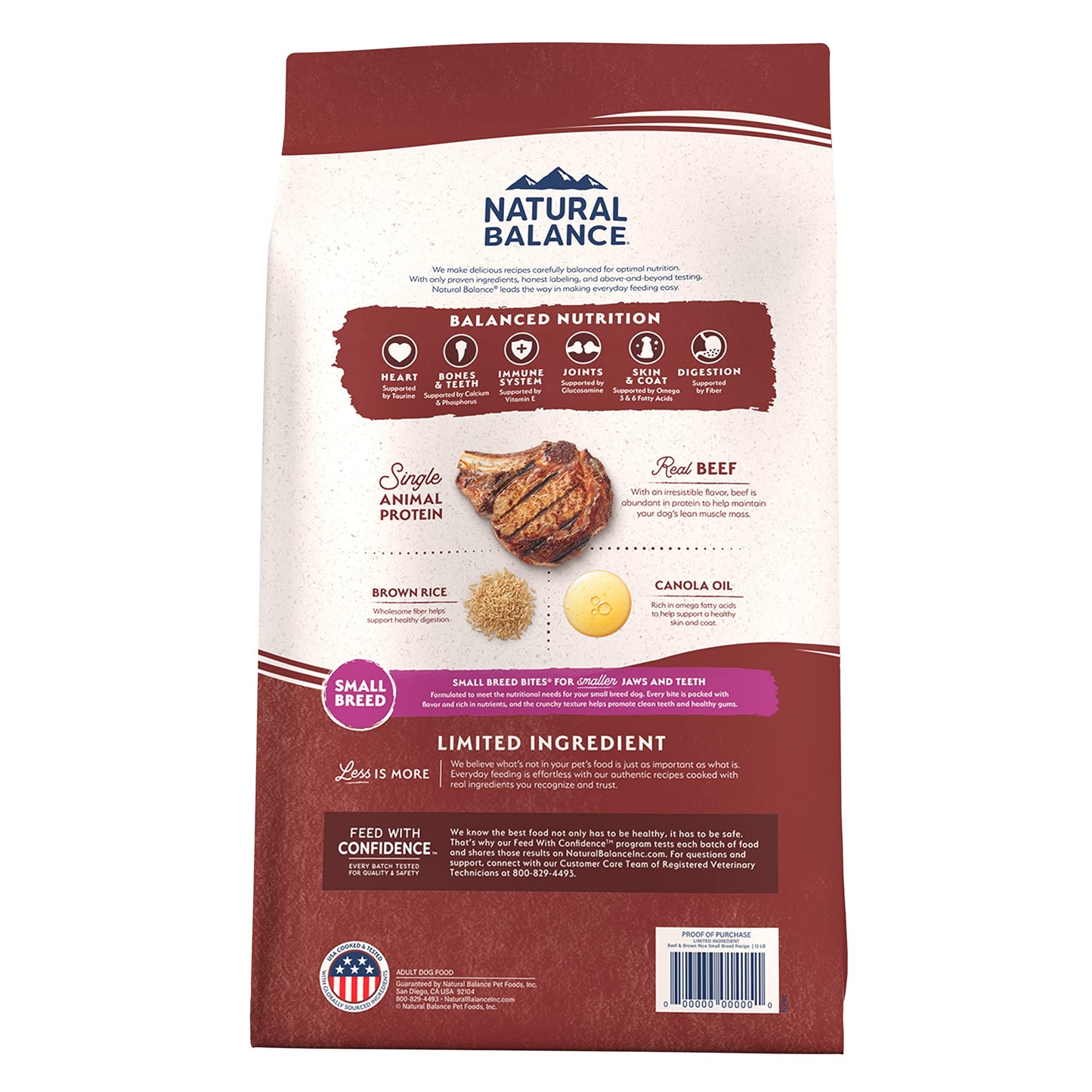 Natural Balance Limited Ingredient Small-Breed Adult Dry Dog Food with Healthy Grains, Beef & Brown Rice, 4 Pound (Pack of 1)