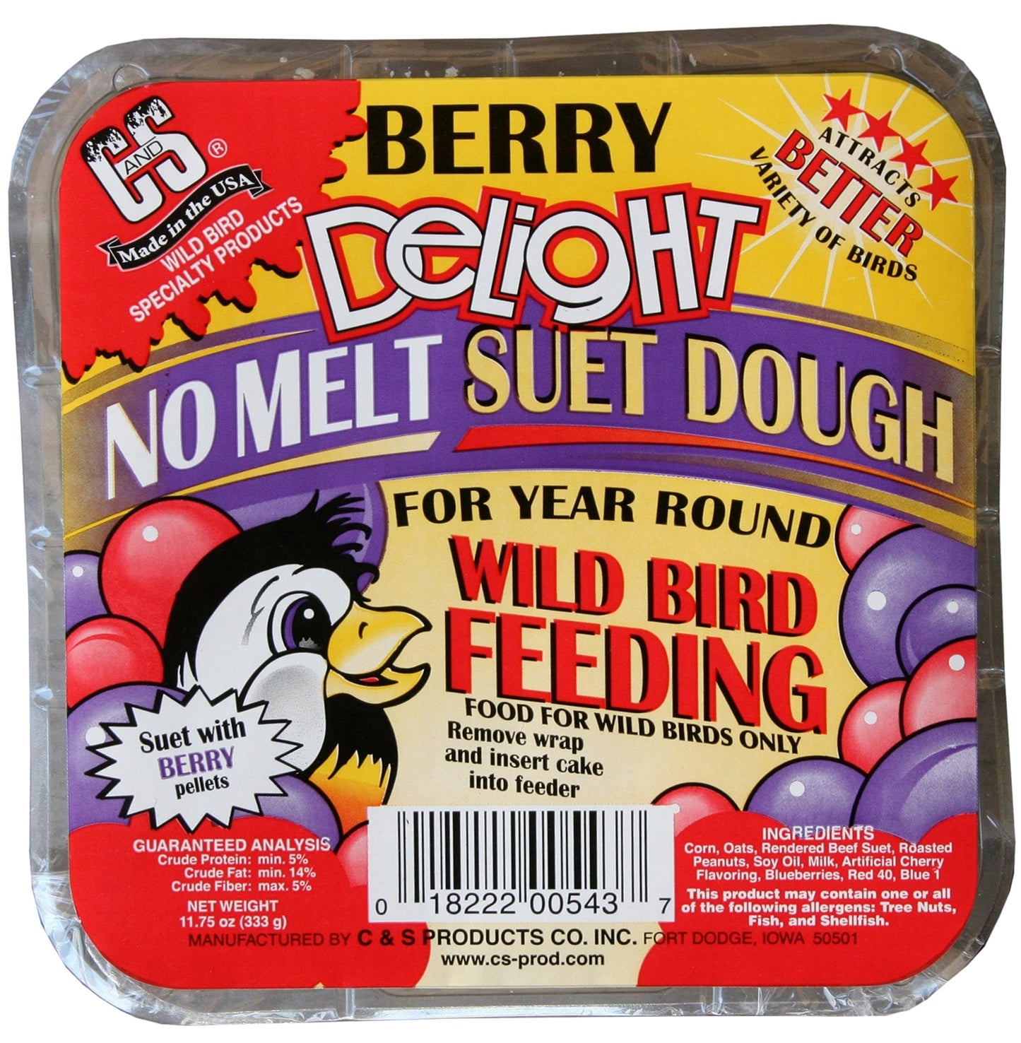 C&S High Energy Delight No Melt Suet Dough 11 Ounces,(Pack of 12)