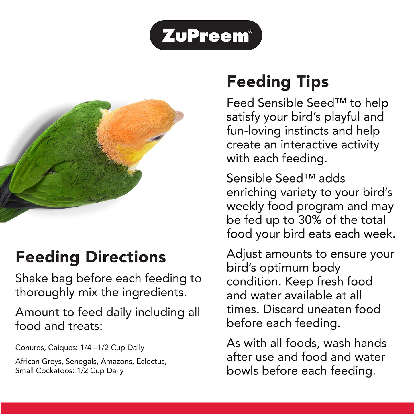 ZuPreem Smart Selects Bird Food for Medium Birds, 2.5 lb (Pack of 2) - Everyday Feeding, Cockatiels, Quakers, Lovebirds, Small Conures