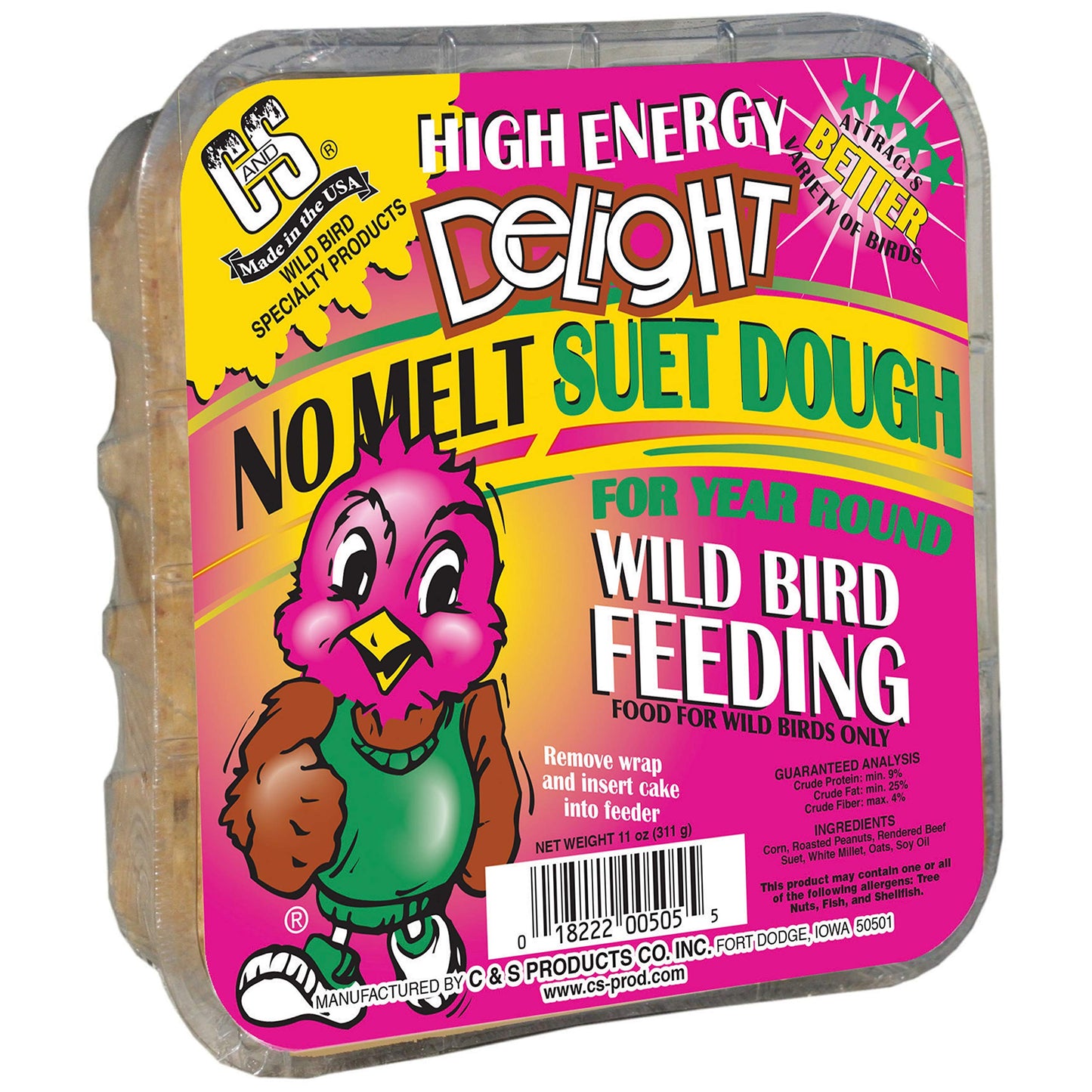 C&S High Energy Delight No Melt Suet Dough 11 Ounces,(Pack of 12)