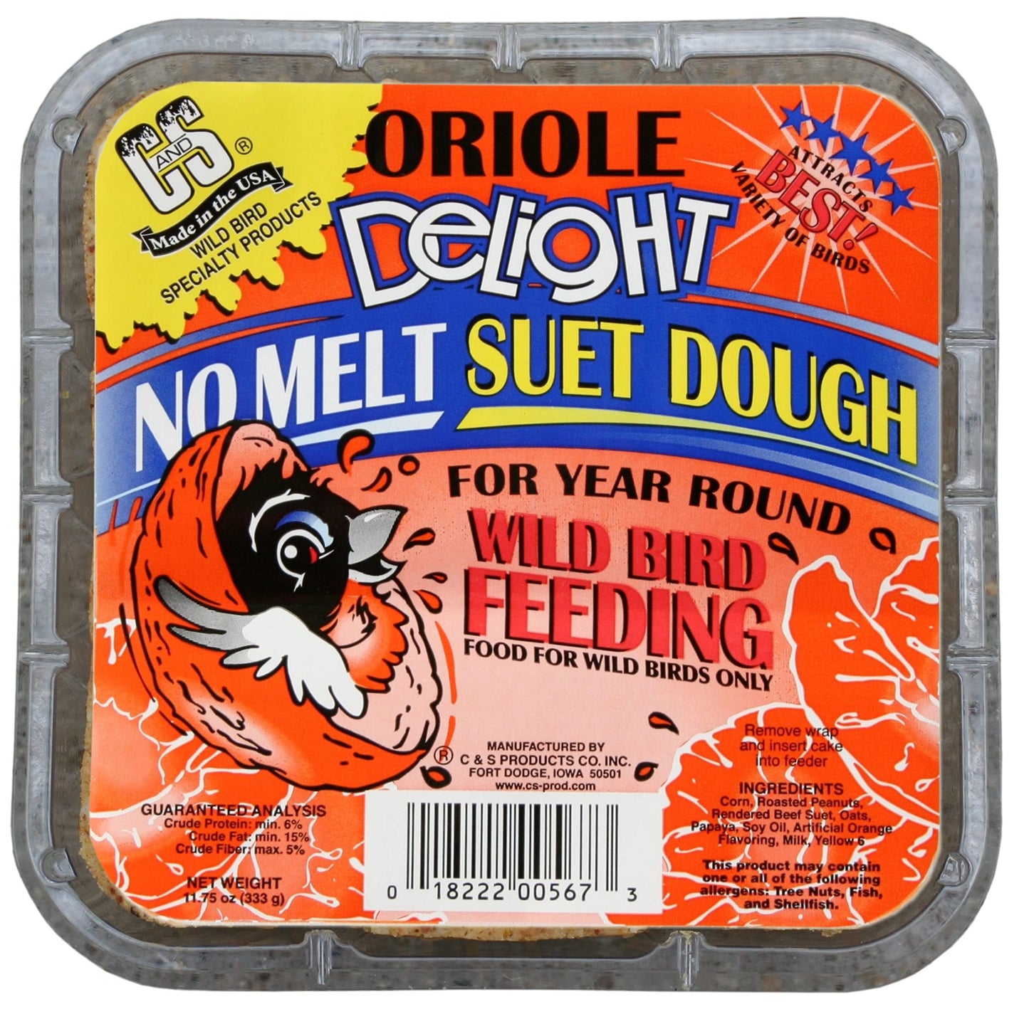 C&S High Energy Delight No Melt Suet Dough 11 Ounces,(Pack of 12)