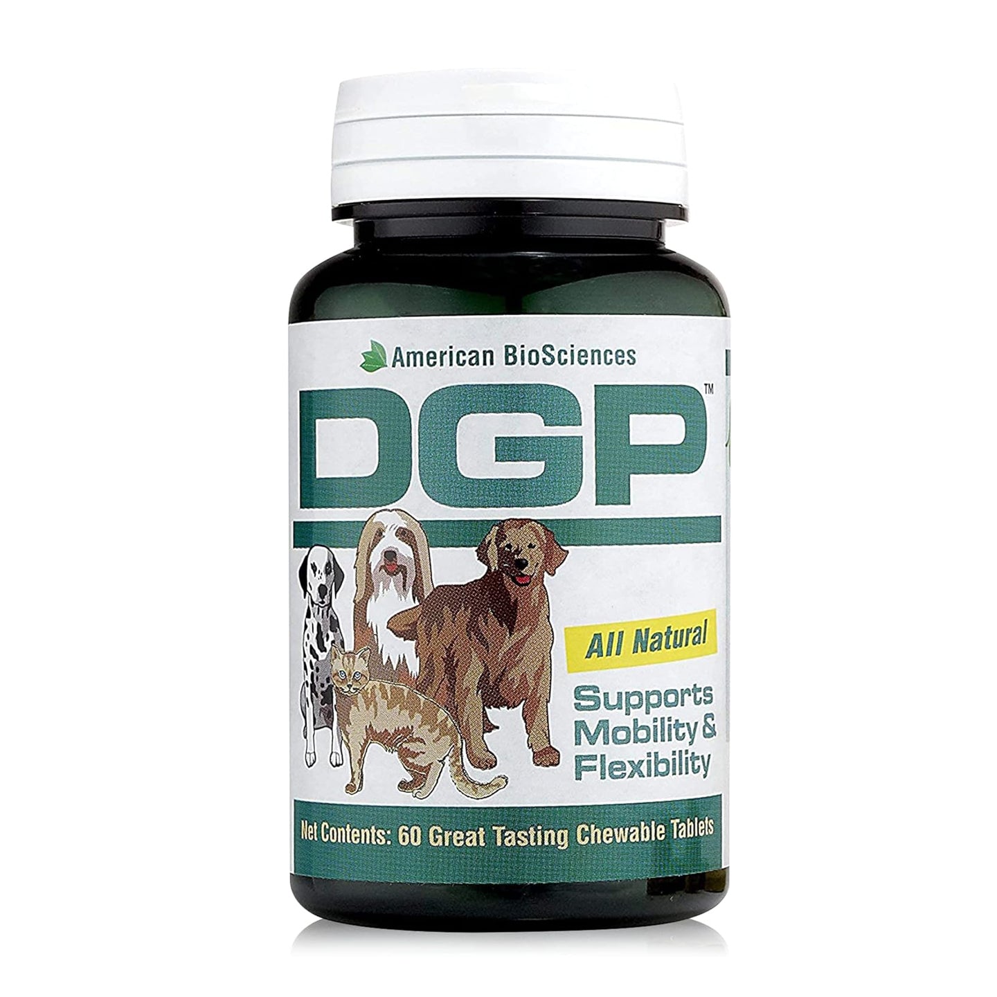 American BioSciences DGP, Joint Supplement for Dogs - Joint Support with Turmeric, Boswellia Extract & More - Quick Effect for Immediate Mobility Support - 60 All-Natural Chewable Pet Tablets