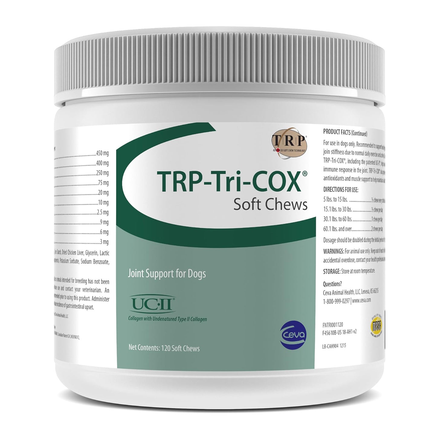 CEVA Animal Health TRP-Tri-COX Soft Chews - Joint Support For Dogs (120 Count)