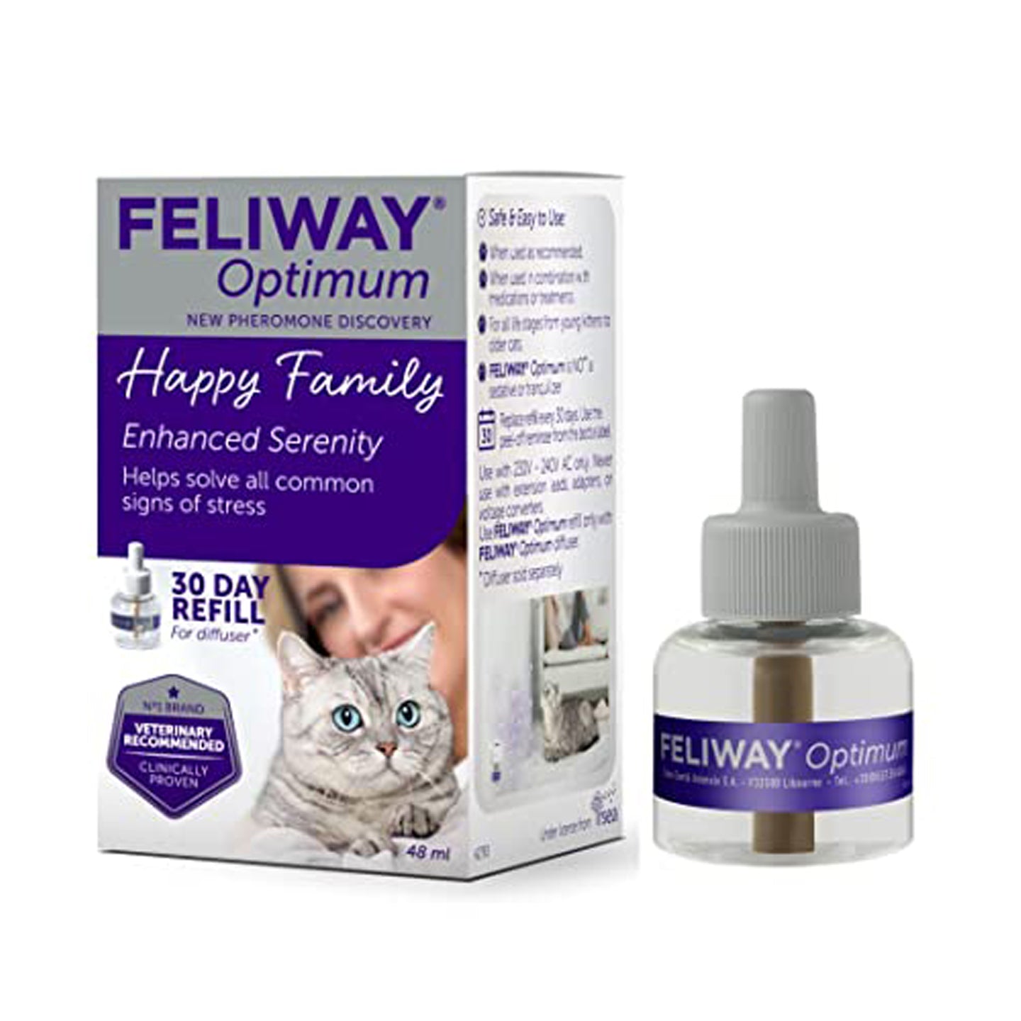 Feliway Optimum Refill, The Best Solution to Ease cat Anxiety, cat Conflict and Stress in The Home