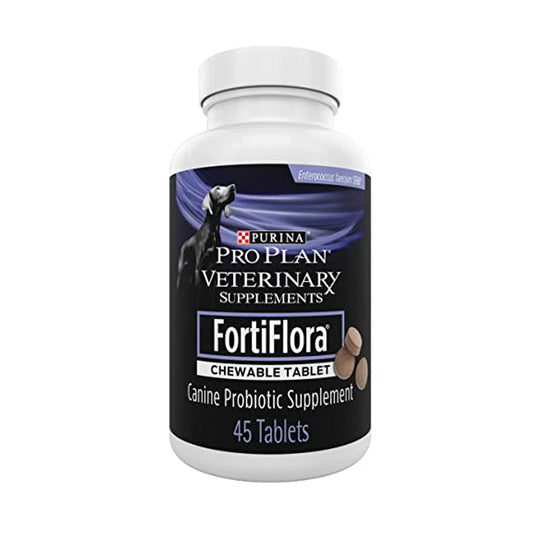 Purina Pro Plan Veterinary Supplements FortiFlora Chewable Dog Probiotic Supplement Tablets - 45 ct. Canister