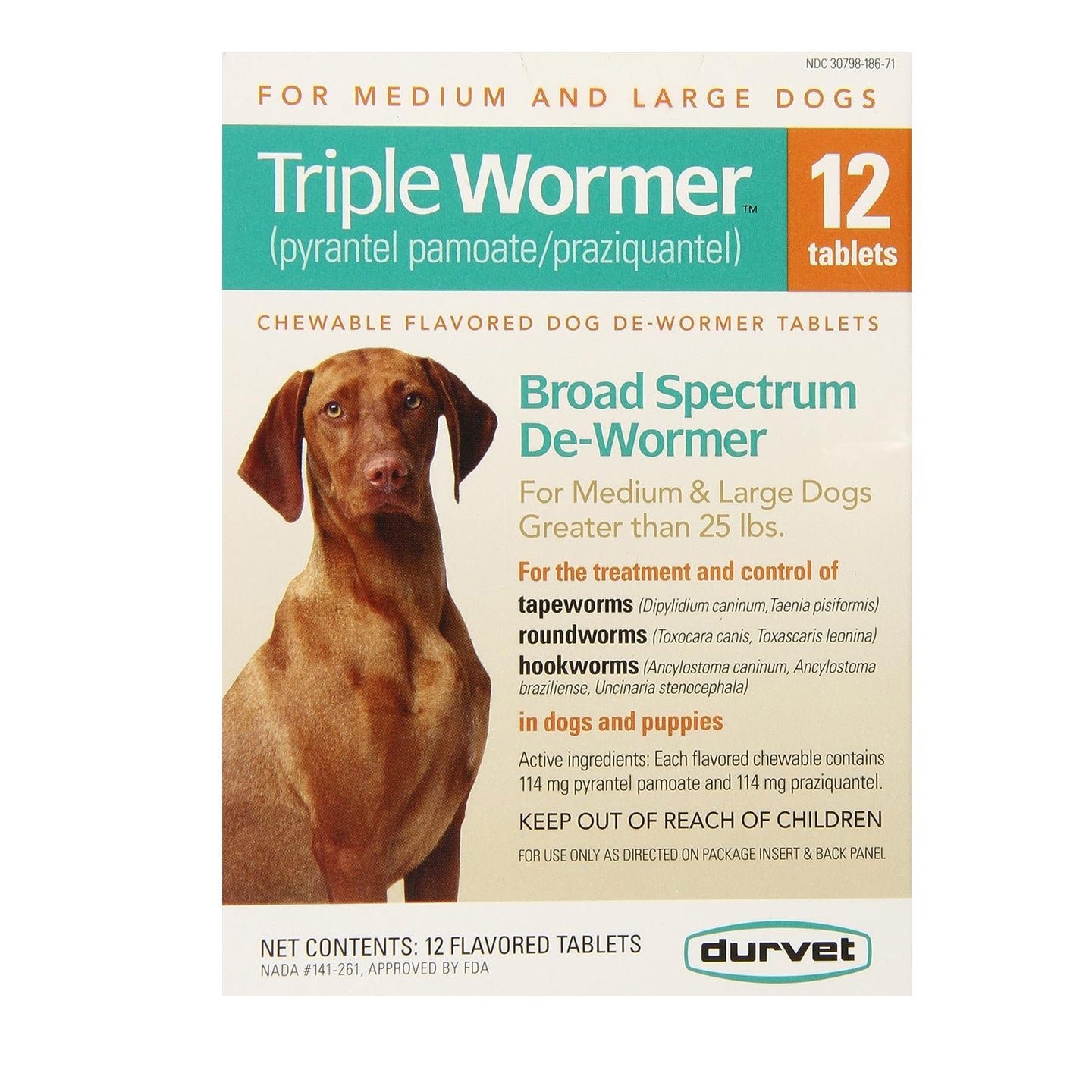 Durvet Triple Wormer for Medium and Large Dogs